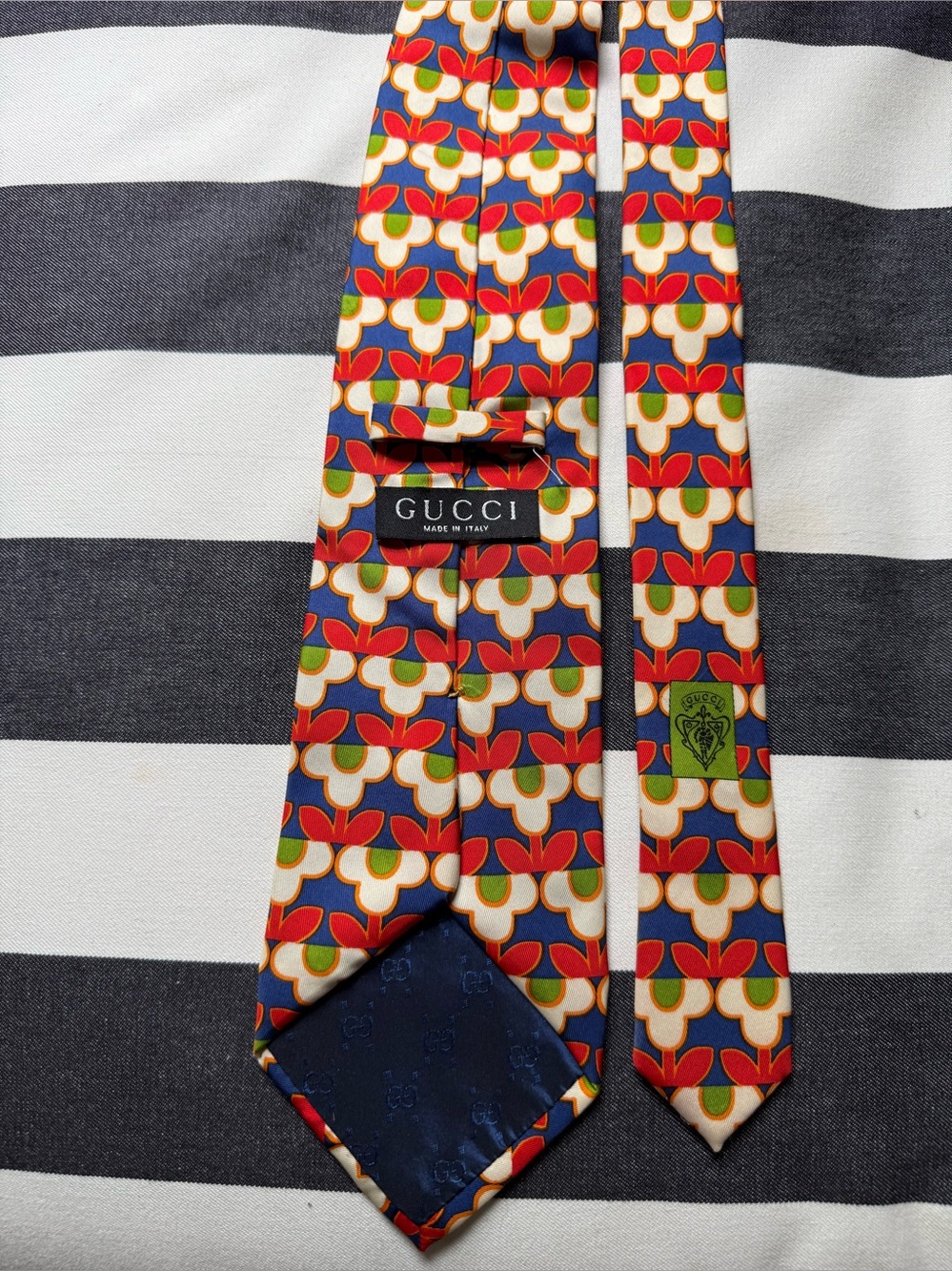 Rare Gucci Pop Art Multicolor Red Blue Green Geometric Silk Tie - Picture 4 of 16